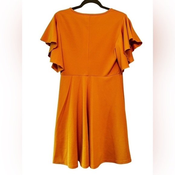 Aphratti Flutter Sleeve Skater Dress Size L - Picture 3 of 6